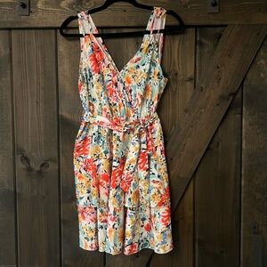SHEIN Multicolor Floral Midi Dress